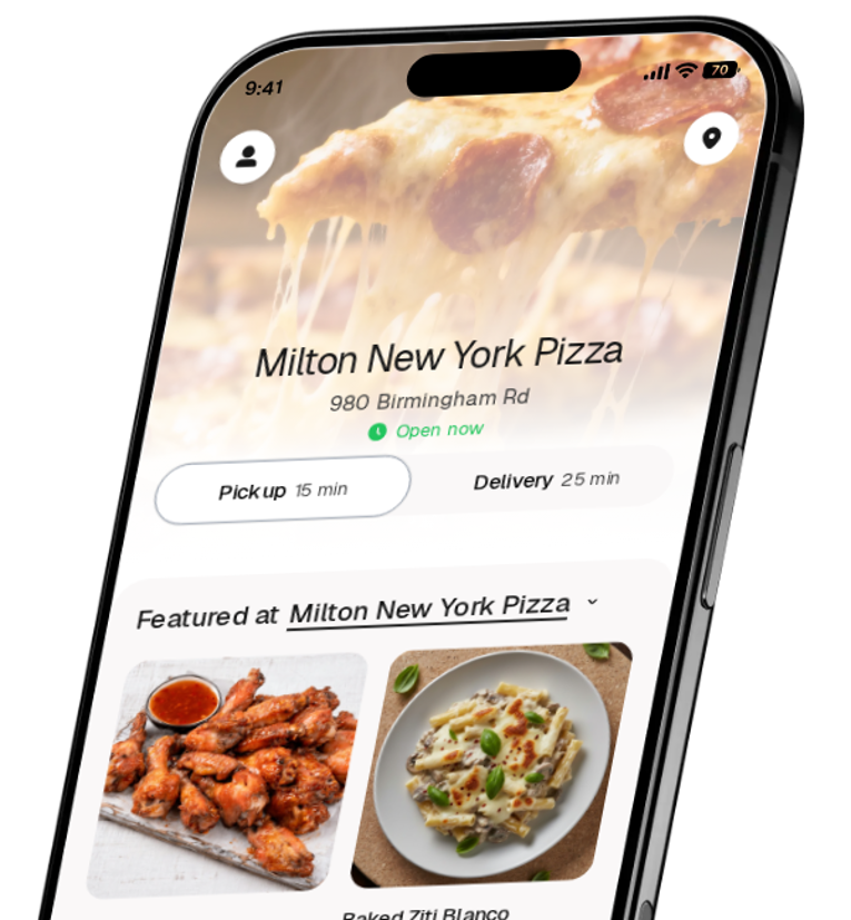 Milton New York Pizza app preview